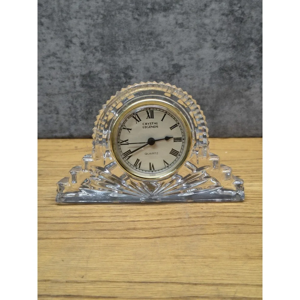 Godinger Vintage Crystal Legends Quartz Desk Clock